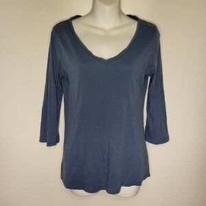 Peruvian Connection 3/4 Sleeve V Neck T-shirt size XSmall in Pima Cotton